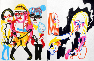 Jon Burgerman – ‘Drawings of girls I’ve seen on tumblr’