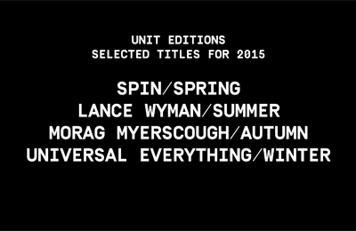 Unit Editions :: Selected Titles 2015