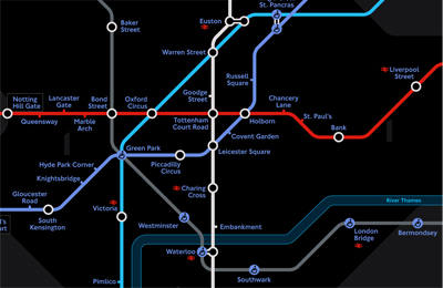 Night-Time Tube Map by TFL