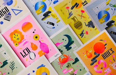 Sandrine Anne Sautejeau: Zodiac Signs Riso Postcards