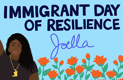 Mural for Immigrant Day of Resilience by Shirien Damra