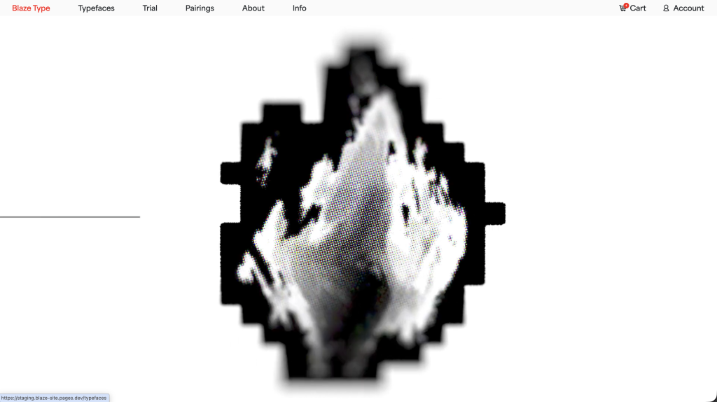A blurred black and white image with contrasting shapes that resemble a stylized mountain or peak, set against a white background.